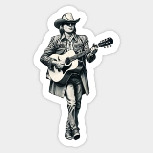 Dwight Yoakam Playing Guitar Sticker